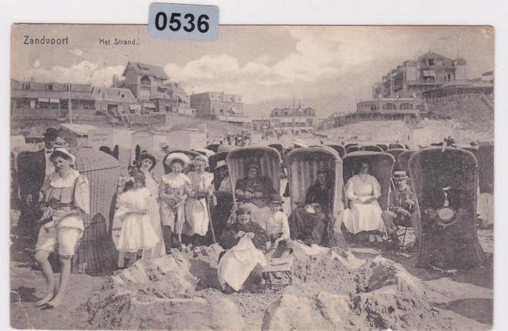150536 Het Strand Zandvoort zegel en stempel 1909, Verzamelen, Ansichtkaarten | Nederland, Gelopen, Noord-Holland, Voor 1920, Verzenden