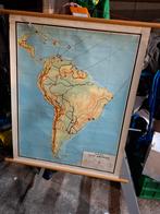 Oude schoolkaart Zuid-Amerika - R. Bos, Ophalen