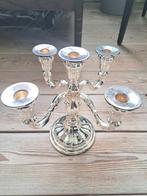 Verzilverde 5-armige kandelaar, Ophalen of Verzenden, Zilver
