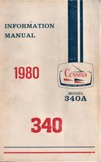 CESSNA 340A INFORMATION MANUAL 1980, Ophalen of Verzenden, Schaalmodel