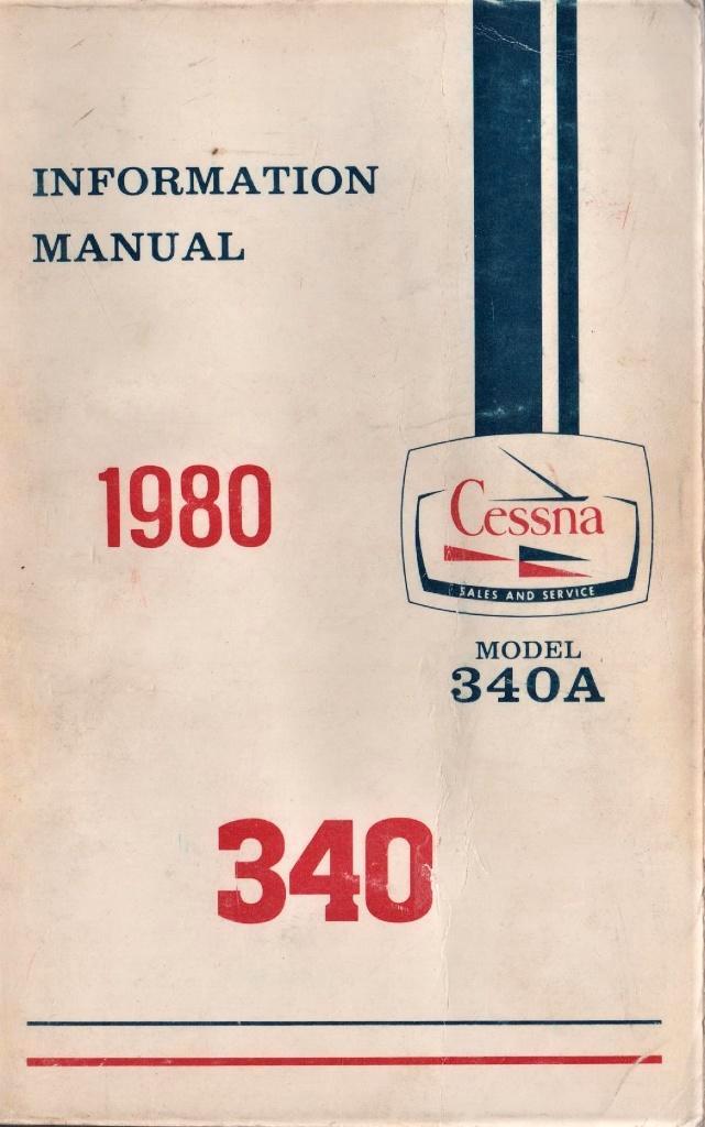 CESSNA 340A INFORMATION MANUAL 1980, Verzamelen, Luchtvaart en Vliegtuigspotten, Schaalmodel, Ophalen of Verzenden