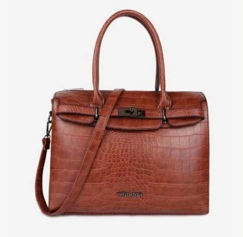 Wimona handtas, Sieraden, Tassen en Uiterlijk, Tassen | Damestassen, Zo goed als nieuw, Handtas, Bruin, Ophalen of Verzenden