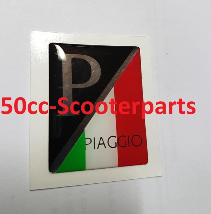 Sticker Logo Voorscherm Zwart Italy 3D Vespa Lx Piaggio Prim, Motoren, Tuning en Styling, Ophalen of Verzenden