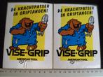 2x sticker vise-grip logo american tool companies griptangen, Verzenden, Zo goed als nieuw, Merk