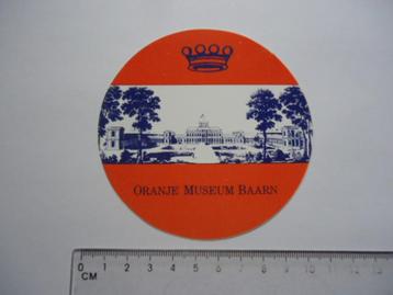 sticker oud Oranje museum Baarn soestdijk paleis retro gooi beschikbaar voor biedingen