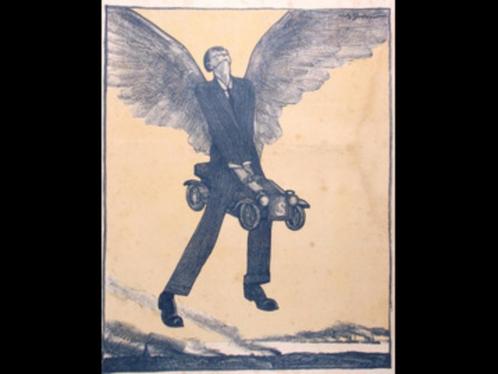 Henry Ford en de auto industrie op spotprent, Antiek en Kunst, Kunst | Litho's en Zeefdrukken, Verzenden