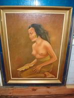 Balinese Schone, met blote borsten Gesigneerd Hasim, Antiek en Kunst, Kunst | Schilderijen | Klassiek, Ophalen
