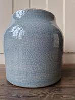 Grote lichtblauwe bloempot craquelé binnen, Huis en Inrichting, Kamerplanten, Ophalen