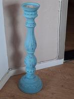 Mooie houten grote kandelaar, Huis en Inrichting, 50 tot 75 cm, Blauw, Nieuw, Ophalen of Verzenden