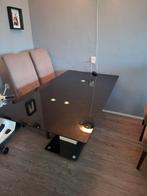 Eettafel glas zwart wit, Huis en Inrichting, Tafels | Eettafels, Ophalen, 50 tot 100 cm, 150 tot 200 cm, Rechthoekig