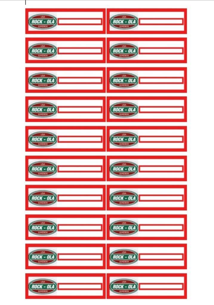 ROCK OLA jukeboxen, logo titelkaartjes, Verzamelen, Automaten | Jukeboxen, Nieuw, Overige merken, 1970 tot heden, Ophalen of Verzenden