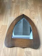 Antieke art deco Spiegel met Houten Frame, Ophalen, Overige vormen, Minder dan 50 cm, Minder dan 100 cm