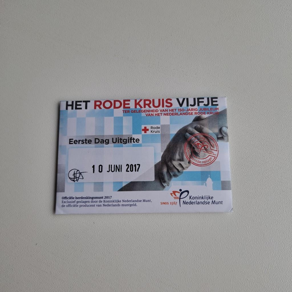 Rode Kruis Vijfje 1987 - Eerste Dag Uitgifte Coincard, Ophalen of Verzenden, Euro's, Losse munt