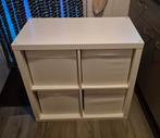 Kallax Kast Ikea. Wit. 4 vakken. Met 4 manden., Huis en Inrichting, Ophalen, Zo goed als nieuw