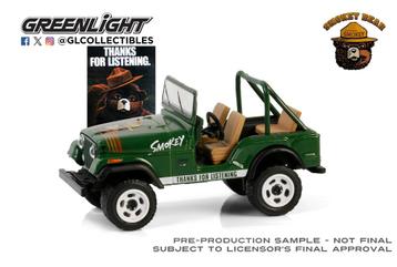 1975 Jeep CJ-7 van Greenlight 1/64 Smokey Bear beschikbaar voor biedingen