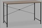 Bureau 120x60 cm - licht eiken met zwart metaal, Ophalen, 100 tot 150 cm, 50 tot 100 cm, Zo goed als nieuw