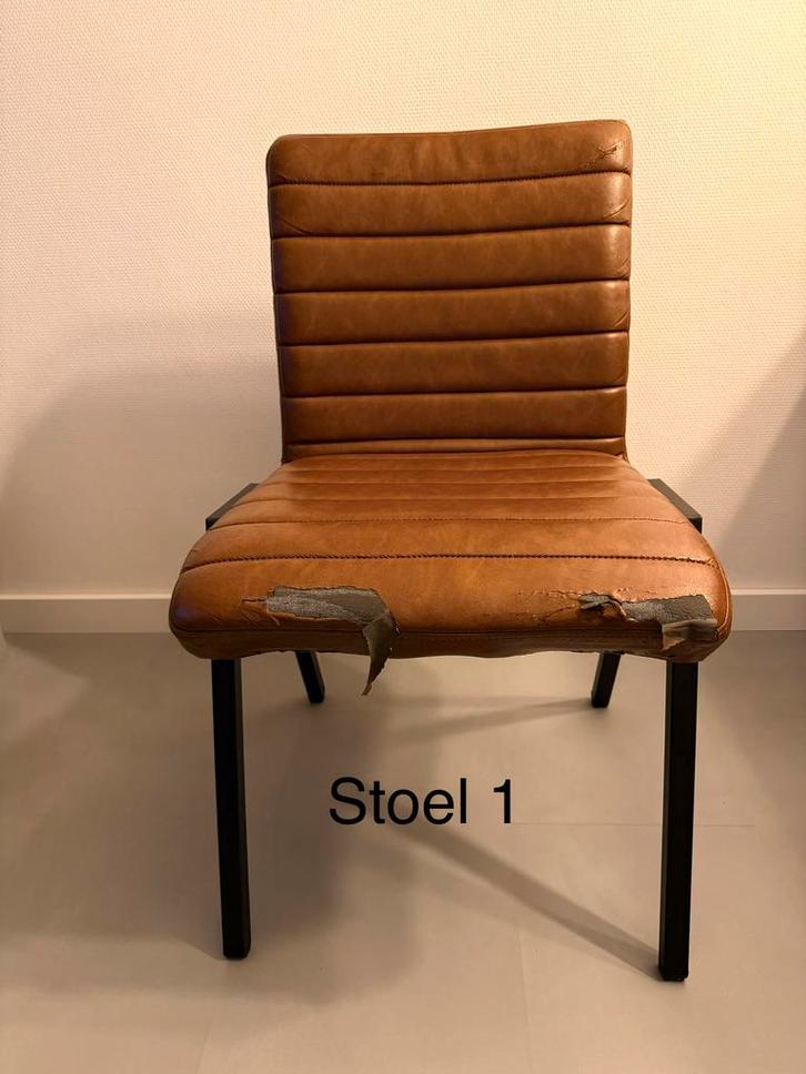 Eetkamerstoel Fabia - Antigo Cognac 4x opknapper, Huis en Inrichting, Stoelen, Gebruikt, Vier, Leer, Bruin, Ophalen