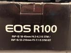 Canon EOS R100 Kit RF-S 18-45mm + 55-210mm, Spiegelreflex, Canon, Ophalen of Verzenden, Zo goed als nieuw