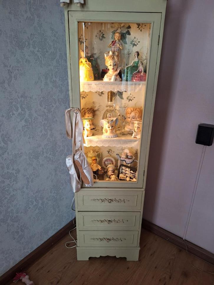 .Brocante kast, Huis en Inrichting, Kasten | Vitrinekasten, Zo goed als nieuw, 25 tot 50 cm, Ophalen