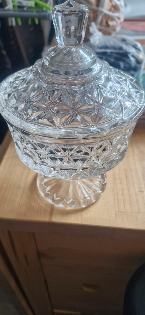 Kristallen Bonbonschaal met Deksel, Antiek en Kunst, Antiek | Glas en Kristal, Ophalen of Verzenden