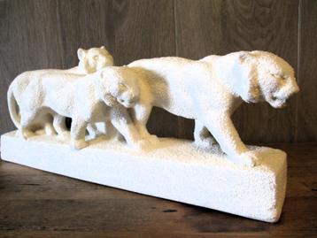 Franse Art Deco keramische tijgers, 1920 beschikbaar voor biedingen