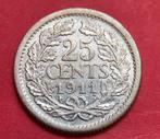 25 cent 1911. Zfr., Postzegels en Munten, Munten | Nederland, Zilver, 25 cent, Ophalen of Verzenden, Koningin Wilhelmina