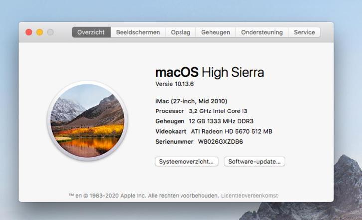 Apple iMac 27-inch (late 2010), Computers en Software, Apple Desktops, Gebruikt, iMac, HDD, 3 tot 4 Ghz, Ophalen