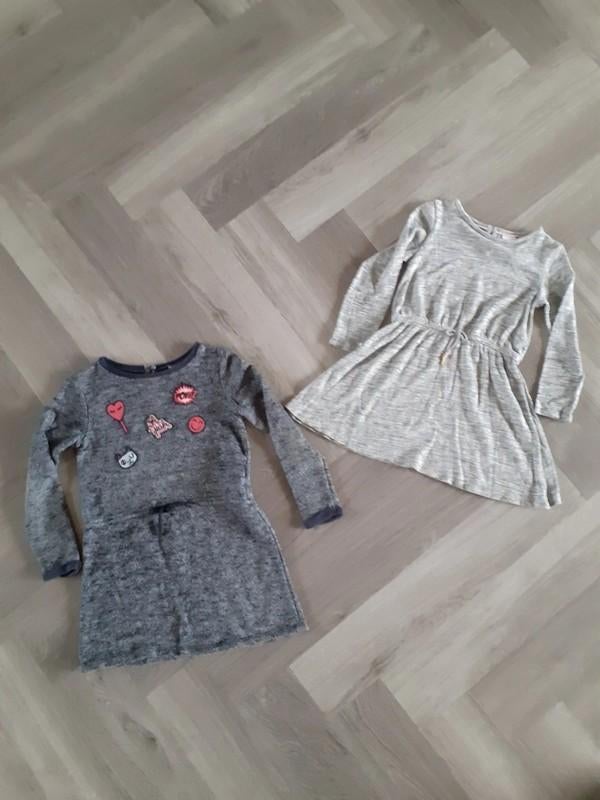 Set Jurken Lange Mouwen 2x, Maat 116, Ophalen of Verzenden, Gebruikt, Meisje, Jurk of Rok