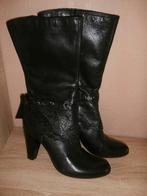 Zwarte echt leren laarzen. mt. 40., Ophalen, Hoge laarzen, Zwart, Zo goed als nieuw