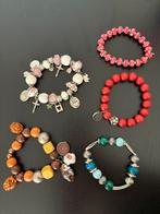 Kralen armbanden rood blauw roze, Ophalen of Verzenden, Zo goed als nieuw, Blauw