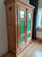 Grenen 2-deurs kast, Huis en Inrichting, Kasten | Kledingkasten, Ophalen, Gebruikt, 100 tot 150 cm, Glas