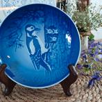 Deens blauw bordje 1980. Specht afbeelding vintage, Antiek en Kunst, Ophalen of Verzenden