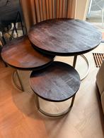 Salontafel set, Huis en Inrichting, Tafels | Salontafels, Ophalen, 50 tot 100 cm, Rond, Zo goed als nieuw