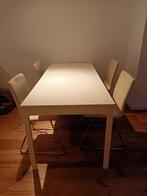 IN PRIJS VERLAAGD Ikea uitschuifbare eettafel wit Ekedalen, 50 tot 100 cm, 150 tot 200 cm, Gebruikt, Rechthoekig