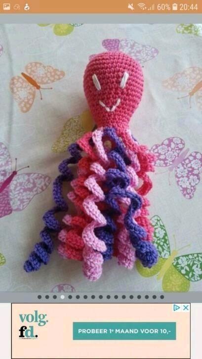 Gehaakte baby octopussen, Kinderen en Baby's, Babykleding | Maat 56, Nieuw, Jongetje of Meisje, Overige typen, Ophalen of Verzenden