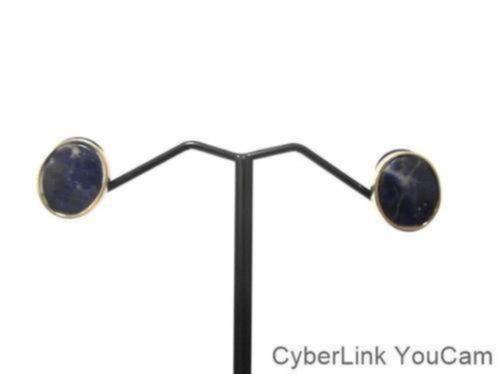 320281-7 14kt Gouden Oorstekers Met lapis lazulli, Sieraden, Tassen en Uiterlijk, Oorbellen, Zo goed als nieuw, Knopjes of Stekers