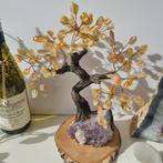 Citrien (Gebrande amethist) Bonsai op Amethis  25/30 cm, Verzamelen, Mineralen en Fossielen, Ophalen of Verzenden, Mineraal