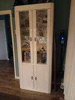Witte, stevige vitrinekast, Huis en Inrichting, Kasten | Vitrinekasten, Zo goed als nieuw, 150 tot 200 cm, 25 tot 50 cm, 50 tot 100 cm