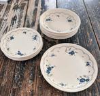 Vintage Servies, bordenset, England met blauwe bloem, olijf, Huis en Inrichting, Keuken | Servies, Ophalen of Verzenden, Zo goed als nieuw