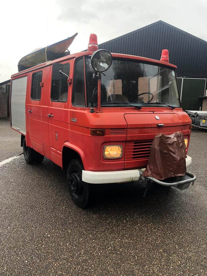 Mercedes LF 408 brandweer-auto uit 1975, duits kenteken., Auto's, Oldtimers, Particulier, Ophalen