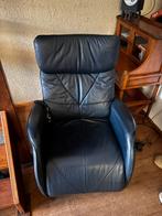 Relax fauteuil donkerblauw electrisch, Gebruikt, Minder dan 75 cm, Leer, Ophalen of Verzenden