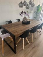 Eettafel  – 220x100 cm – Zwart frame, Huis en Inrichting, Tafels | Eettafels, 100 tot 150 cm, 200 cm of meer, Ophalen of Verzenden
