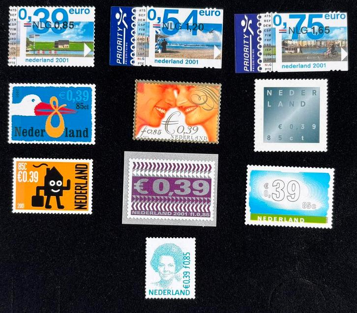 2001 Eerste Euro-zegels uit de jaarset van PostNL postfris, Postzegels en Munten, Postzegels | Nederland, Postfris, Na 1940, Verzenden