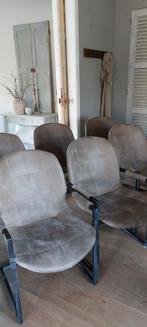 Eetkamerstoelen 6 stuks., Ophalen, Gebruikt, Bruin, Leer