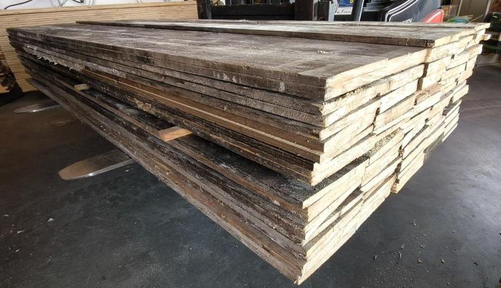ACTIE | B-keuze Gebruikt Steigerhout | 13x195mm | €1,50 p/m1, Doe-het-zelf en Verbouw, Hout en Planken, Gebruikt, Plank, Steigerhout