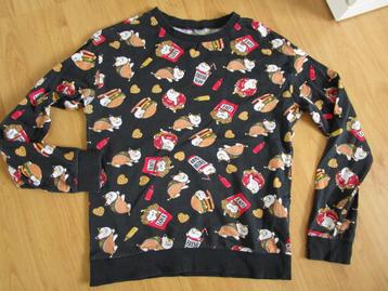 H&M - sweat trui met vrolijke fastfood print - maat S beschikbaar voor biedingen