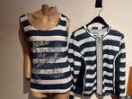 Just white twinset met strass L zgan 2 stuks, Blauw, Maat 42/44 (L), Ophalen of Verzenden, Lange mouw