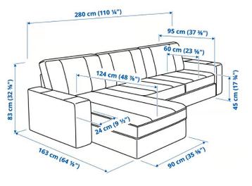 Donkerblauwe IKEA Kivik 3-persoons bank (280cm breed) - afbeelding 2