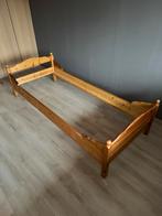 Houten bedframe, Ophalen, 90 cm, Eenpersoons, Bruin
