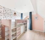 Halfhoogslaper Yolo oud roze met bureau, Ophalen, Zo goed als nieuw, Halfhoogslaper